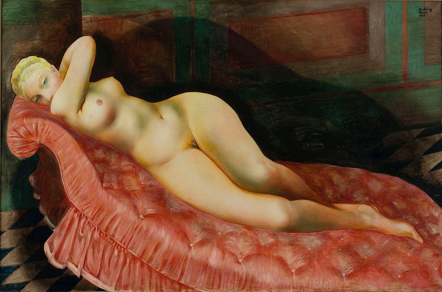 「赤い長椅子の裸婦」１９３７年